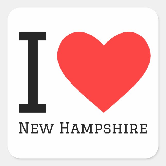 Sticker Carré I love New Hampshire (Devant)