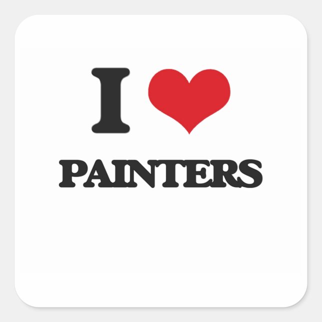 Sticker Carré I Love Painters (Devant)