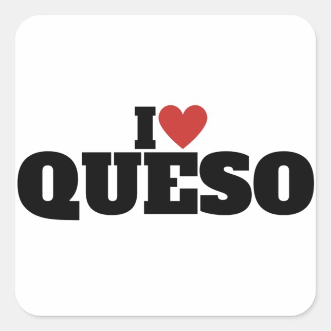 Sticker Carré I Love Queso (Devant)