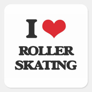 Sticker Carré I Love Roller Skating