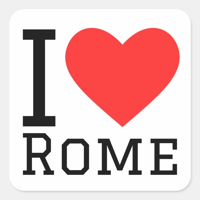 Sticker Carré I love Rome (Devant)