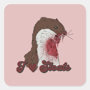 Sticker Carré I Love Stoats
