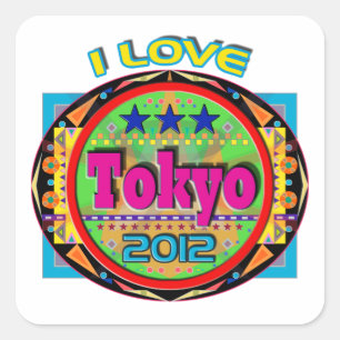Sticker Carré I LOVE Tokyo Emblem #1 T-Shirt 2012