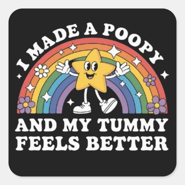Sticker Carré I Made A Poopy Funny Inappropriate Vacation Swap  (Devant)