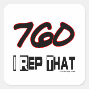 Sticker Carré I représentant cet indicatif régional 760