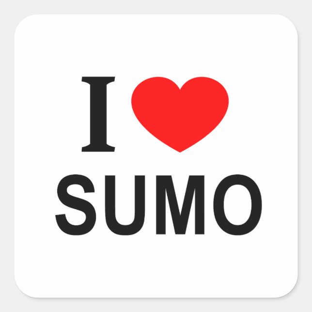 STICKER CARRÉ I ❤️ SUMO I LOVE SUMO I HEART SUMO (Devant)