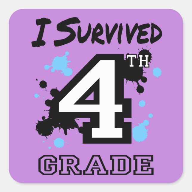 Sticker Carré I Survive 4e année (Devant)