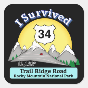 Sticker Carré I Survive Trail Ridge Road