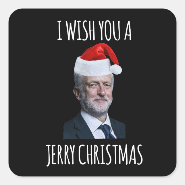 Sticker Carré I Wish You A Jerry Christmas Jeremy Corbyn (Devant)