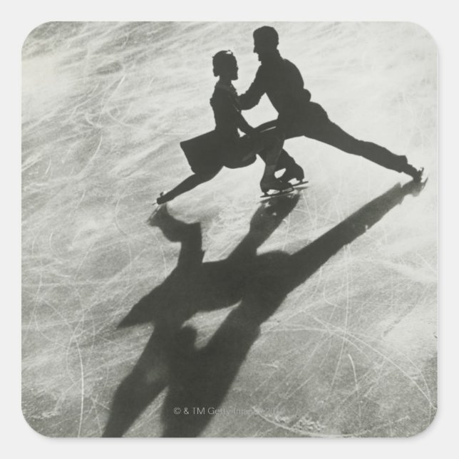 Sticker Carré Ice skating Couple (Devant)