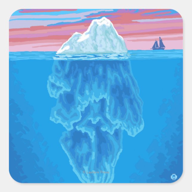 Sticker Carré Iceberg Cross-Section - Seward, Alaska (Devant)