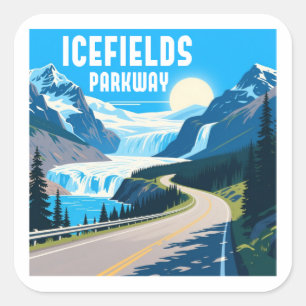 Sticker Carré Icefields Parkway Alberta Paysage du Canada