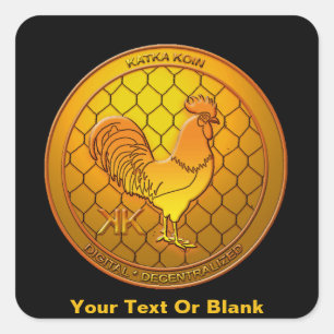 Sticker Carré ICO de crypto-monnaie KatkaKoin