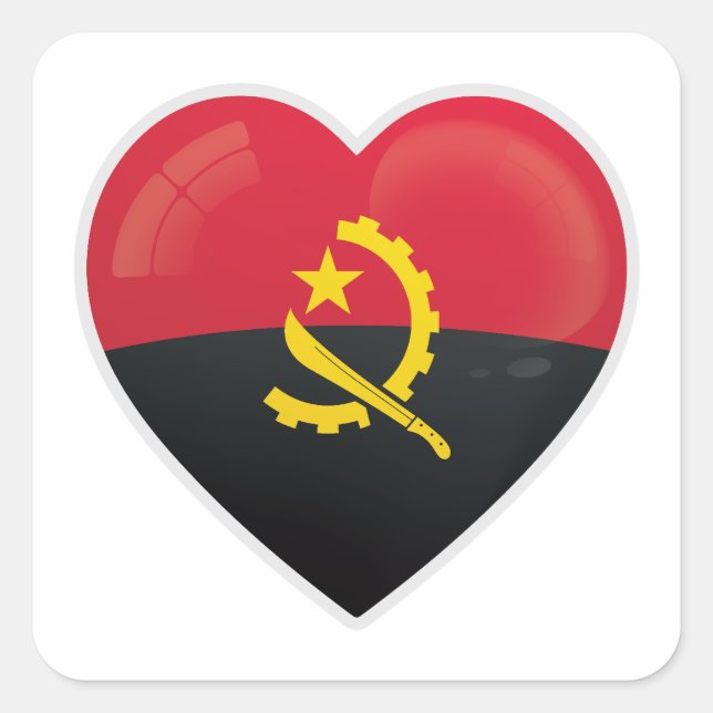 Sticker Carré Icône Amour Angola (Devant)