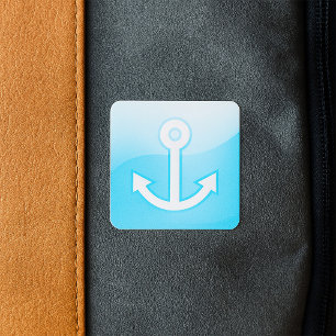 Sticker Carré Icône Ancre bleue marine moderne