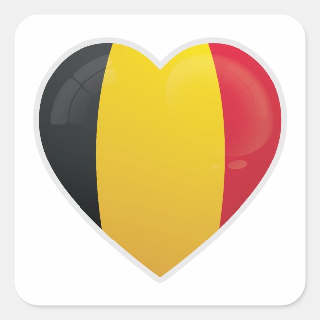 Sticker Carré Icône d'amour Belgique (Devant)