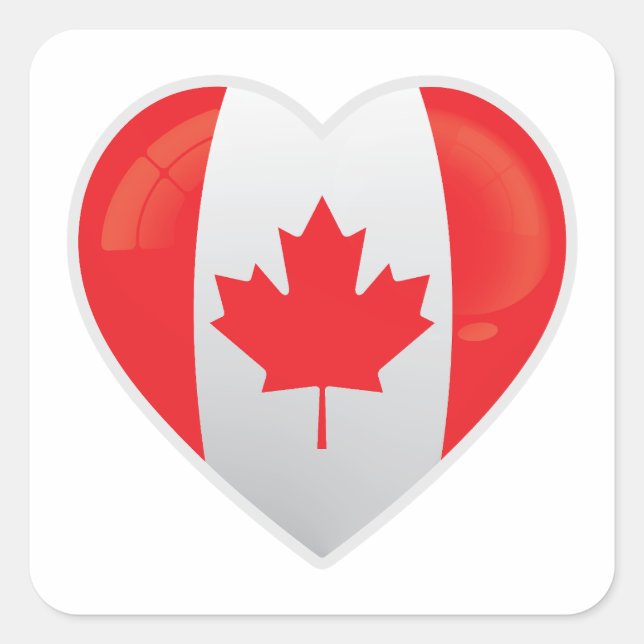 Sticker Carré Icône d'amour Canada (Devant)