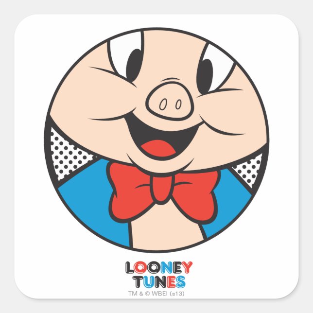 Sticker Carré Icône Porky Dotty (Devant)