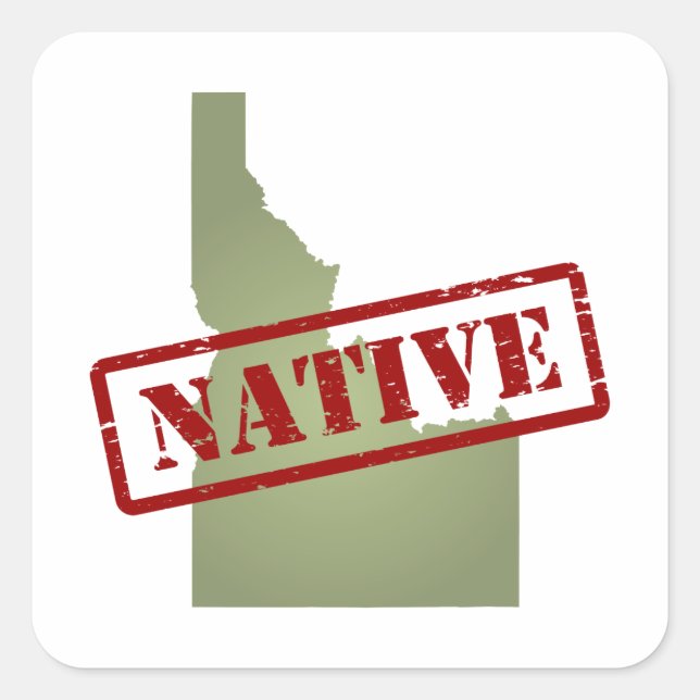 Sticker Carré Idaho Native avec Idaho Map (Devant)