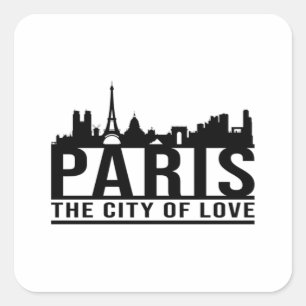Sticker Carré Idée cadeau Cityscape Skyline de Paris France