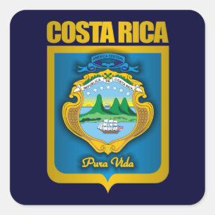 Sticker Carré Idées Cadeaux "Costa Rica Gold"