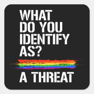 Sticker Carré Identifier comme une menace T-shirt