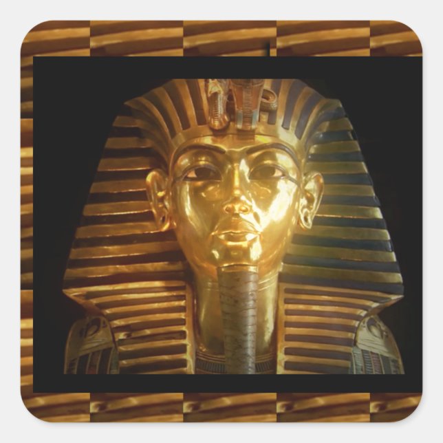 Sticker Carré Idols égyptiens vintages Art : PYRAMIDES D'ANCIENS (Devant)