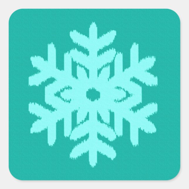 Sticker Carré Ikat Snowflake (Devant)