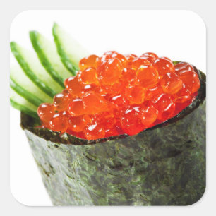 Sticker Carré Ikura (Saumon Roe) Gunkan Maki Sushi