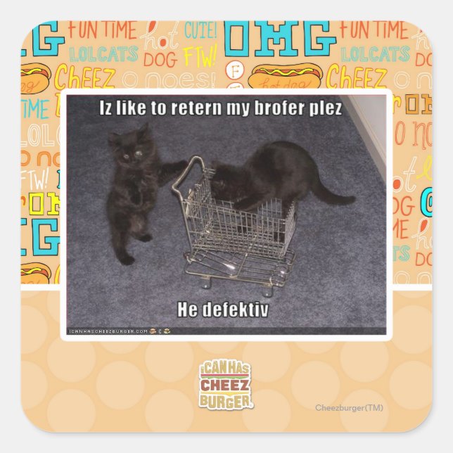 Sticker Carré Il a fait défaut (Devant)