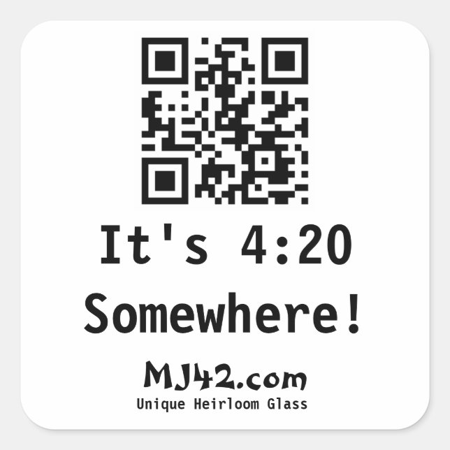 Sticker Carré Il est 16 h 20 Quelque part ! (Devant)