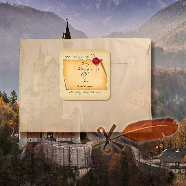 Sticker Carré Il Était Une Fois Moyen Âge Sceau De Cire À Poudre (Créateur téléchargé)