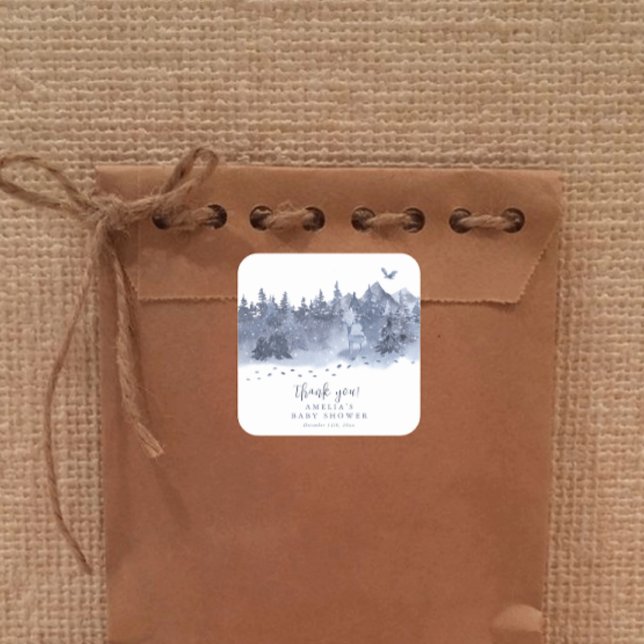 Sticker Carré Il fait froid à l'extérieur de la forêt de neige O (Créateur téléchargé)