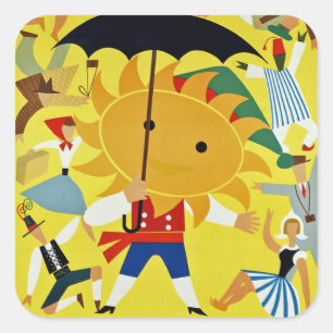 Sticker Carré Il n'y a pas de pluie au Portugal~ Mais des touris