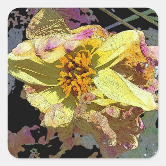 Sticker Carré "il passaggio di fiori" (Devant)