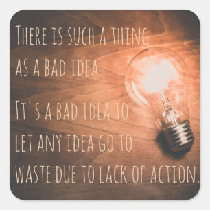 Sticker Carré Il y a une mauvaise idée