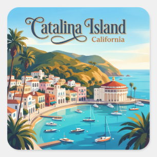 Sticker Carré Île Catalina États-Unis