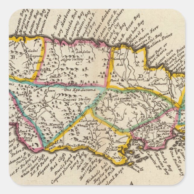 Sticker Carré Île de Jamaïque (Devant)