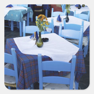 Sticker Carré Île grecque de Crète et vieille ville de La Canée