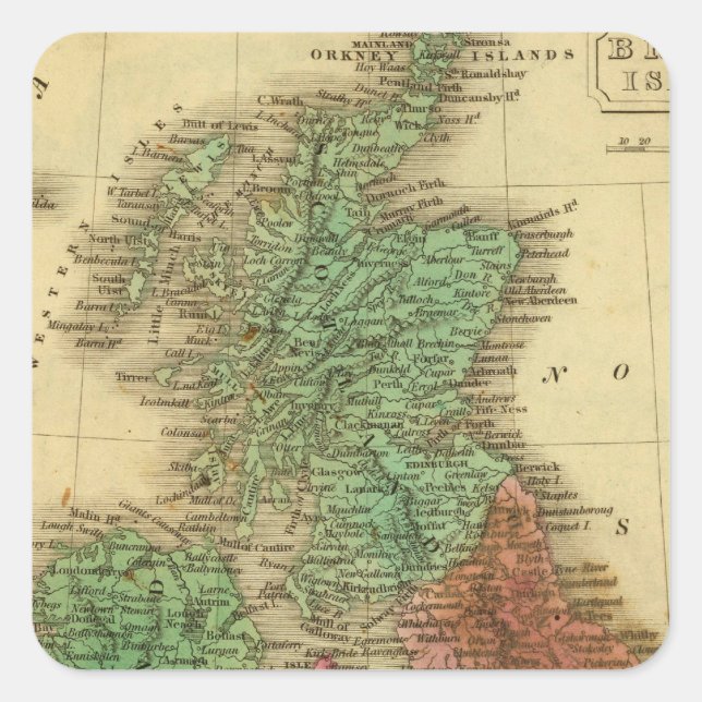 Sticker Carré Îles britanniques 4 (Devant)