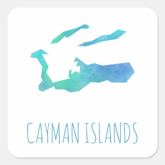 Sticker Carré Îles Caïmans (Devant)