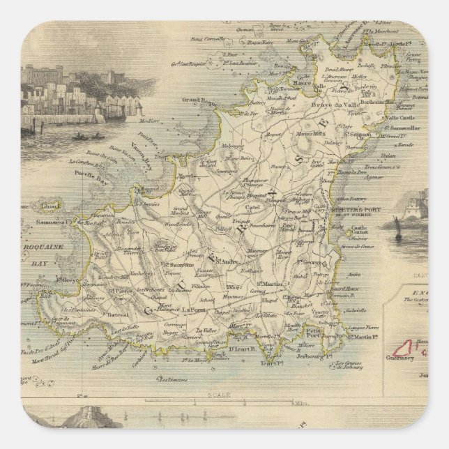 Sticker Carré Îles Channel (Devant)