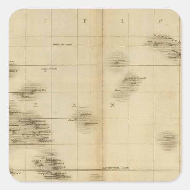 Sticker Carré Îles dans l'océan Pacifique (Devant)