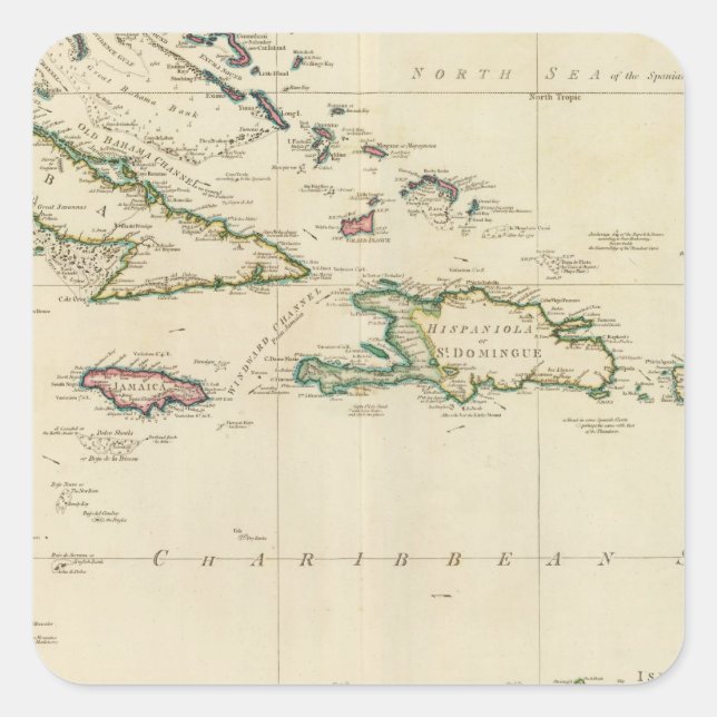 Sticker Carré Îles de l'Inde occidentale 2 (Devant)