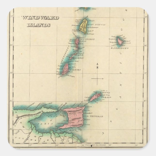 Sticker Carré Îles du Vent (Devant)