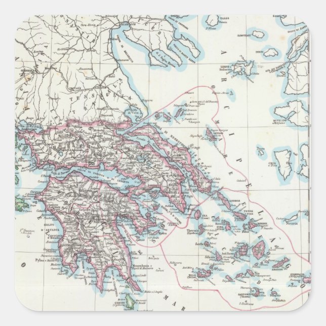 Sticker Carré Îles Ioniennes, Grèce (Devant)