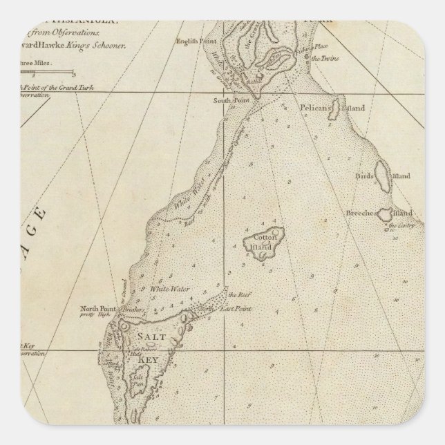 Sticker Carré Îles Turques (Devant)