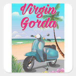 Sticker Carré Îles Vierges britanniques Virgin Gorda