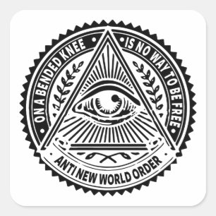 Sticker Carré Illuminati - Sur Un Genou Bendu N'Est Pas Un Moyen