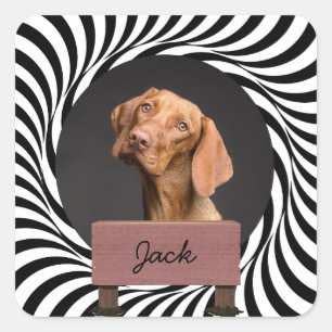 Sticker Carré illusion Noël vacances Custom Chien Photo